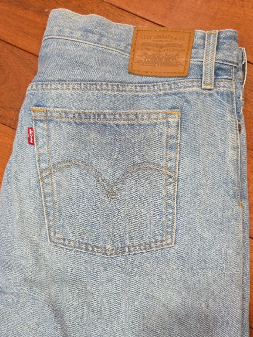 Levi's Light Blue Distressed Straight-Leg Jeans - Picture 7 of 9